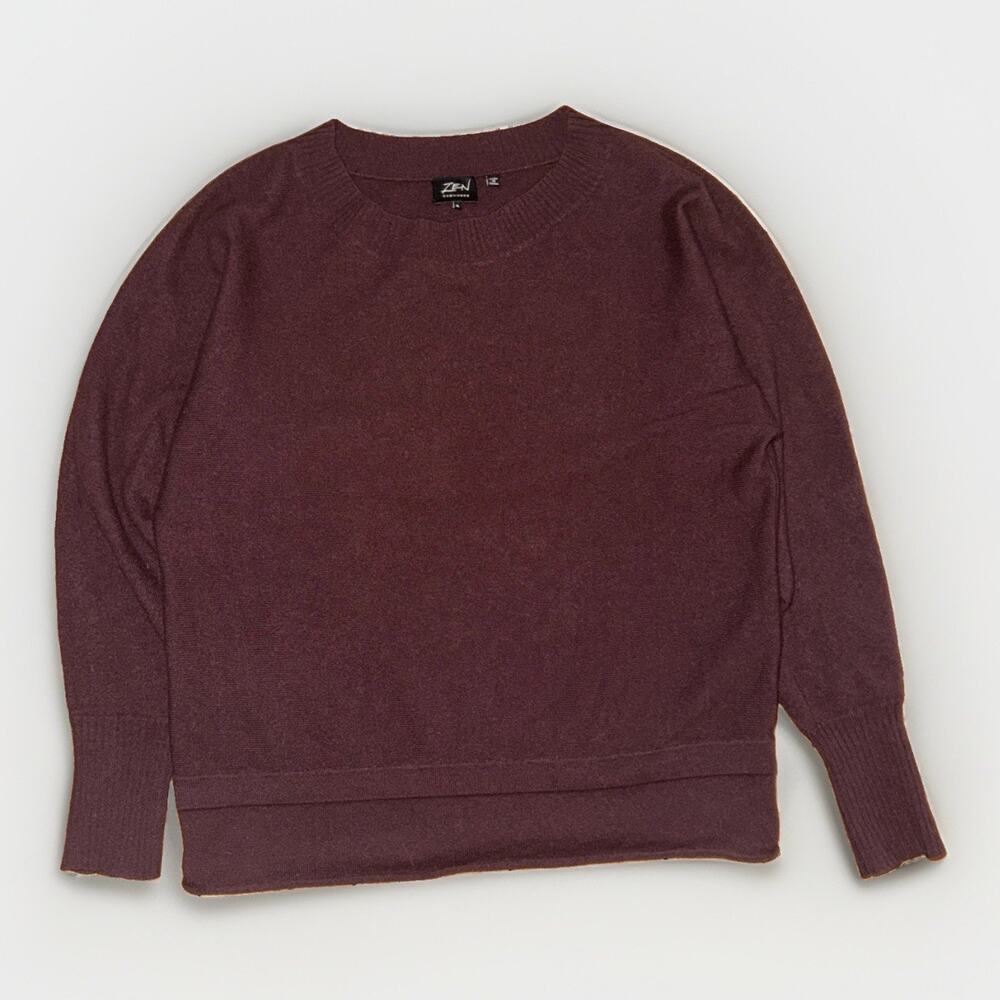 Zen Cashmere Tight Knit Sweater Brown Small 22x24